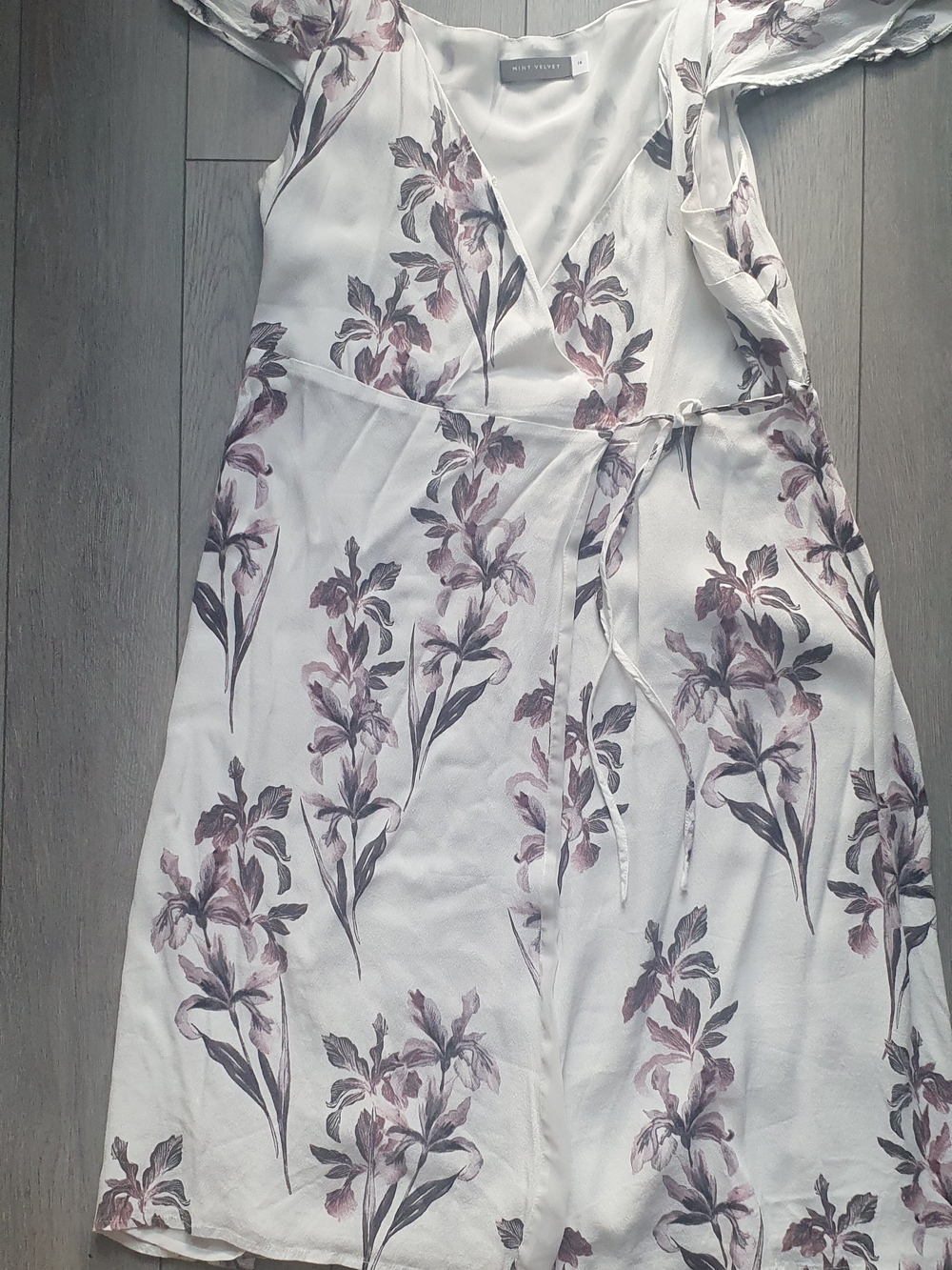 White Floral Wrap Dress
